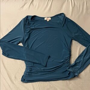 LONDON ROSE Long Sleeve Ruched Side Top